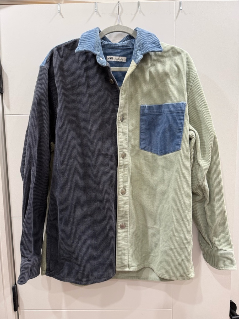 Zara Colorblock Corduroy Shirt Jacket